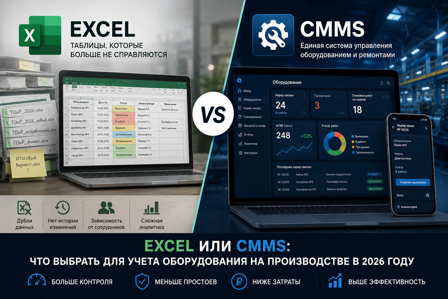 Excel vs CMMS. Что выбрать в 2026 году?